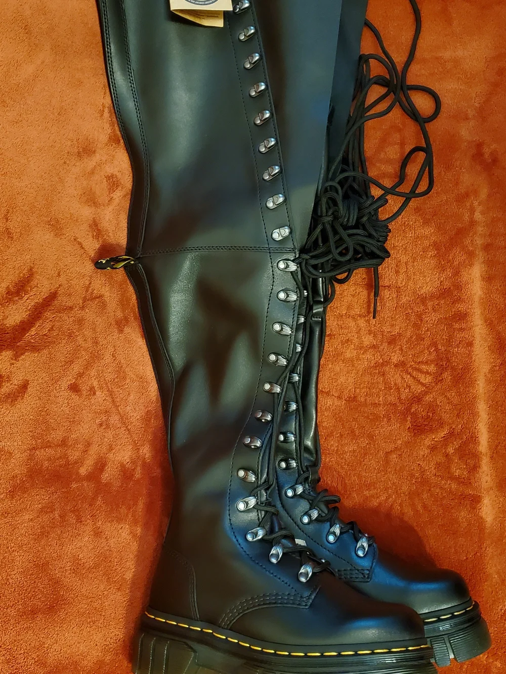 NEW Dr. Martens Women’s Black Leather Knee-High/Over The Knee Combat Boots